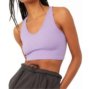 B2 ~NWT Free People Free Throw Crop~ purple dust~ sz M